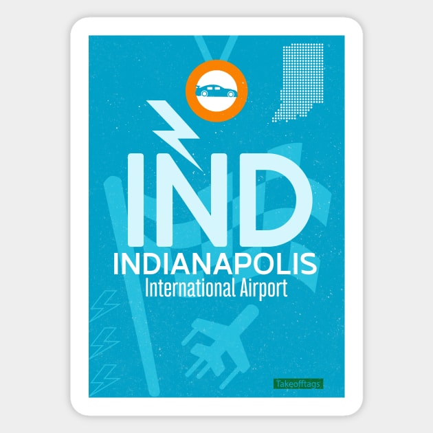 IND Indianapolis airport code Sticker by Woohoo